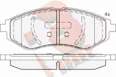 R BRAKE rb1566 -  Комплект тормозных колодок, дисковый тормоз